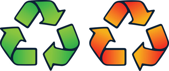 Colored pencil vector with recycling symbol in an eco friendly illustration design