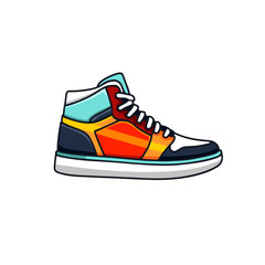 Colorful sneaker illustration. Shoes with a fun style.