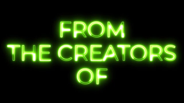 From the Creators of Film Credit Neon Typography Animation