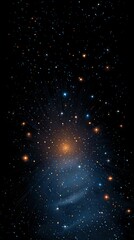 Bright Galaxy with Star Clusters and Cosmic Dust in Deep Space