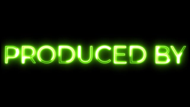 Produced By Film Credit Neon Typography Animation