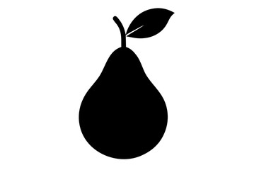 Pear fruit silhouette vector, Pear icon black symbol
