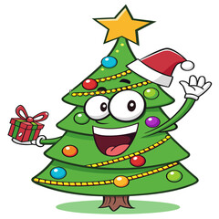 Cute Cartoon Christmas Tree 