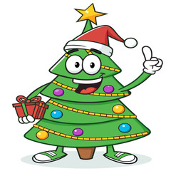 Cute Cartoon Christmas Tree 