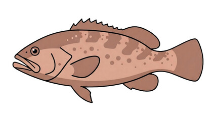 Grouper Fish Vector Illustration