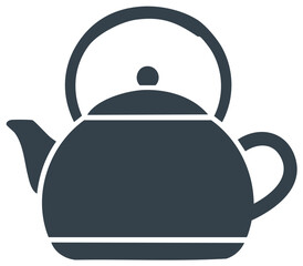 Obraz premium Simple Dark Gray Teapot Silhouette with Handle and Spout