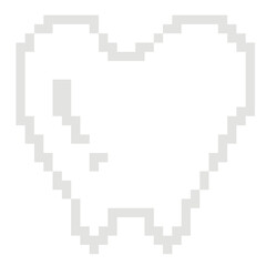 Tooth dental medicine outline pixel art icon for dentistry health care