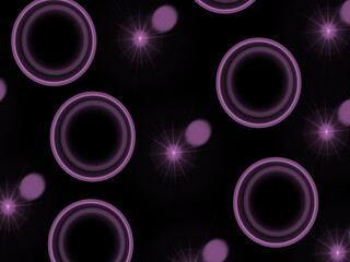 Pattern of purple circles with a black background