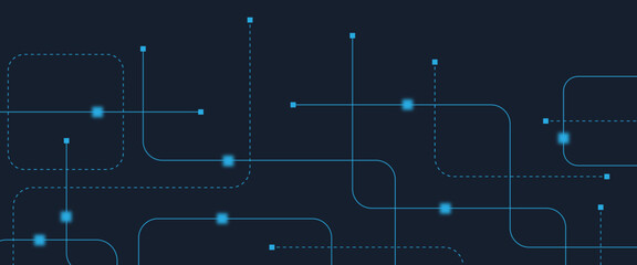 Abstract digital AI circuit board background with tech icons. Digital technology motherboard texture design. Engineering circuit board concept for poster, header, banner, website, presentation