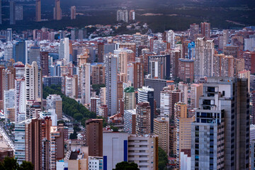 Dense Skyline of Benidorm at Dusk