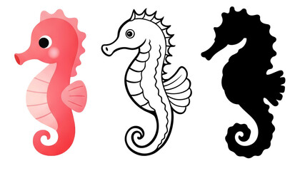 Seahorse Vector Illustration Collection