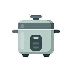Obraz premium Rice cooker Icon on White Background Vector Art Illustration on white background.