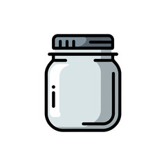 Storage jar Icon on White Background Vector Art Illustration on white background.