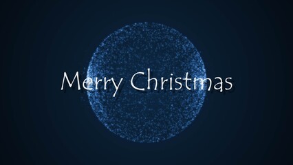 Elegant Merry Christmas Text with Glitter Particles