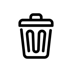 Trash Can Icon - Flat Design Icon on White Background Vector Art Illustration on white background.