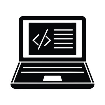Laptop With Coding Editor Icon