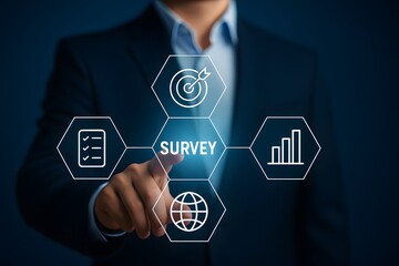 Digital survey interface concept for feedback analytics satisfaction and global reach