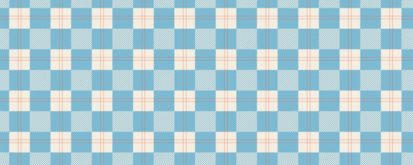 Seamless blue gingham vintage design. Classic check pattern for fabric, wrapping paper, cards, and banners.