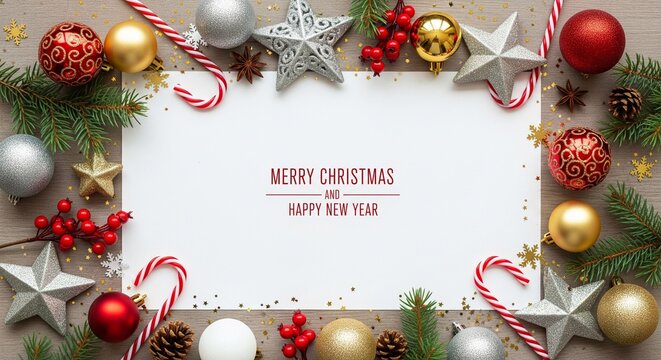 christmas and happy new year greeting cards - Powered by Adobe