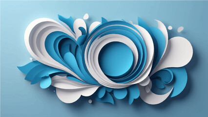 Abstract blue vector background design featuring a swirling wave pattern, symbolizing water, ocean, and nature concept for a business banner or wallpaper decoration
