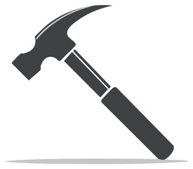 Simple claw hammer construction tool vector graphic icon silhouette