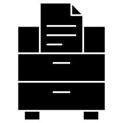 File Cabinet icon, Document File Cabinet, Office Storage Unit, Filing Drawer, Record Organizer