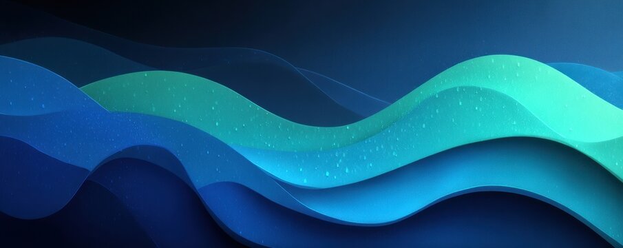 Blue gradient background with layered wavy lines for abstract design and digital art.