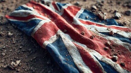 Union Jack flag on the ground, representing the United Kingdom and Great Britain