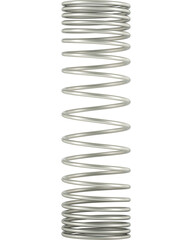 Steel helical coil spring, transparent background