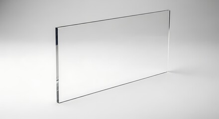 A clear, rectangular sheet of acrylic material is shown against a white background.
