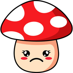 Cute Cartoon Mushroom Character Illustration