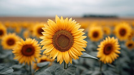 Vibrant sunflowers in a field, capturing the beauty of nature's golden blooms