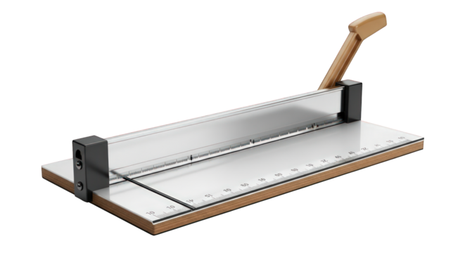 Precision paper cutter tool isolated on transparent background