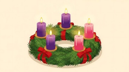 Advent Wreath with Candles - A Symbol of Hope and Anticipation.