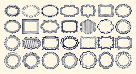 Frame set hand drawn decorative