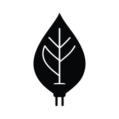 Leaf Energy Plug Sustainability Icon
