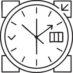 Abstract geometric composition with vibrant color accents and clean lines