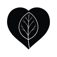 Leaf Inside Heart Eco Love Symbol