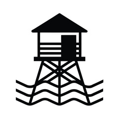 Lifeguard Tower Beach Safety Icon
