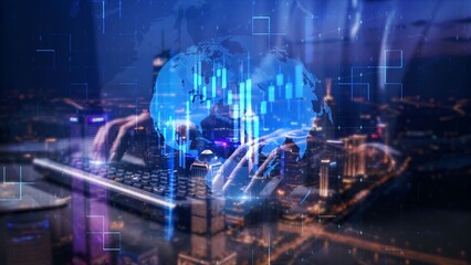Digital Transformation: Futuristic City Connecting Technology and Global Networks