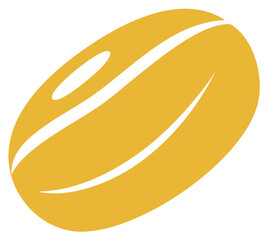 Abstract yellow shape with white curved lines, minimalist design element