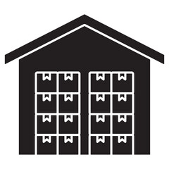 Depot iocn, Storage Depot, Logistics Center, Distribution Hub, Inventory Warehouse, vector