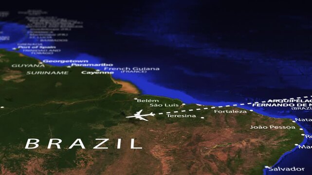 Flight from Abuja NIGERIA to Lima Peru with flag pins