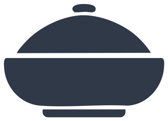 Obraz premium Illustration of a serving dish with a lid, graphic design element.