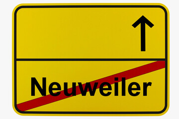 Illustration eines Ortsausgangsschildes von Neuweiler in Baden-Württemberg	