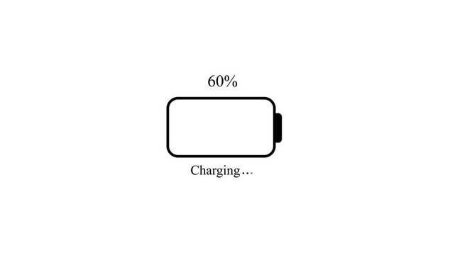 Dynamic Animated Charging Battery Icon Graphic for Energy, Power, and Technology Concepts. High-Quality Loopable Vector Motion Graphics for Mobile Apps, Websites, and Video Projects.