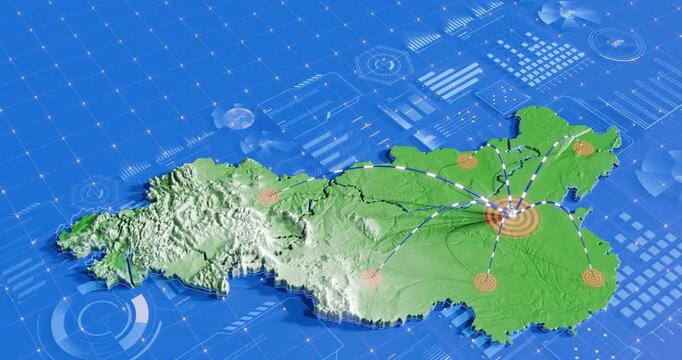 Global satellite tracking interface displaying digital navigation signals, wireless communication paths, and intelligent geolocation analytics across world map data 3D Rendering
 - Powered by Adobe