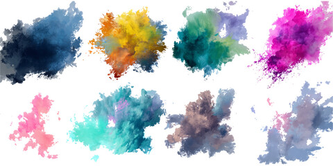 Vector Colorful Watercolor set and Backdrop background texture. Modern Collection Pastel Watercolor Art, Creative Brush Strokes Design.