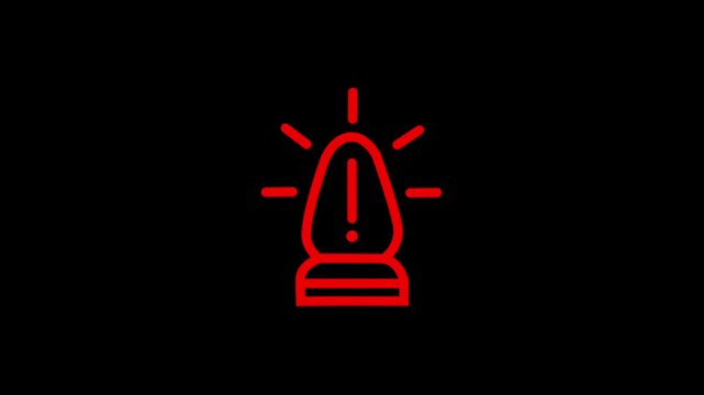 Animated Traffic Red Alert Icon Animation Glowing Warning Signal Emergency Indicator Flashing Stop Light Critical Attention Hazard Motion Graphic Design Element