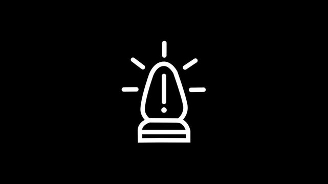 Animated Traffic Red Alert Icon Animation Glowing Warning Signal Emergency Indicator Flashing Stop Light Critical Attention Hazard Motion Graphic Design Element